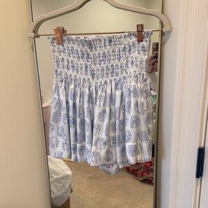 Trendy Blue and White Women's Mini Skirt